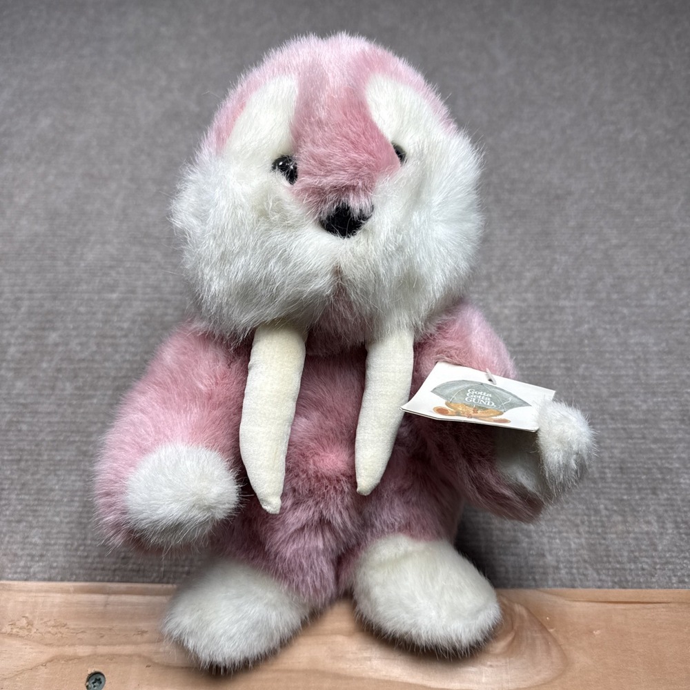 1986 Gund Pink Walrus Plush! Vintage Collectible Walrus Stuffed Animal (10 inch)